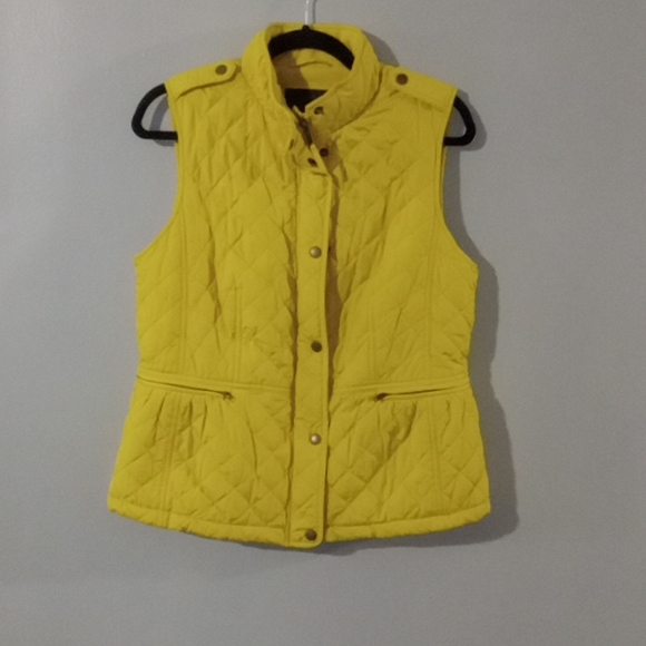 Talbots Jackets & Blazers - Talbot quilted fleece lined yellow vest size M